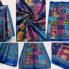 Zylec Culture Women's Premium Designer Silk Saree | Blue Multi-Color Printed Ethnic Saree with Rich Border