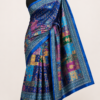 Zylec Culture Women's Premium Designer Silk Saree | Blue Multi-Color Printed Ethnic Saree with Rich Border