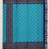 2026/07/1000440357-1.png Premium Blue Woven Silk Blend Saree with Golden Floral Motifs & Rich Border