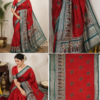 2026/07/1000440764.png Zylec Culture Women's Red Printed Traditional Saree with Designer Border