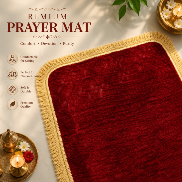 file_00000000190072088b8918899e08010e5827398633886420189 Premium Velvet Pooja Aasan for Bhajan, Mala Jaap, Meditation & Daily Worship – Comfortable Prayer Sitting Mat