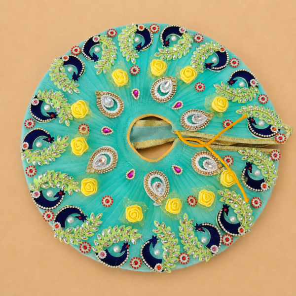 file_0000000054f08207b0de2bbf924724973082489627844902342 Bal Gopal Ji Janmashtami Poshak Set | Krishna Idol Traditional Dress | Fancy Handmade Outfit for Puja and Decoration (6 inch,1 NO.)