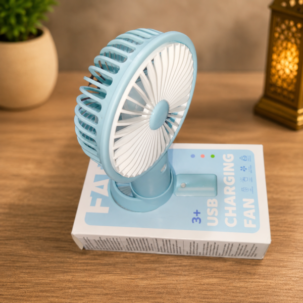 file_00000000a68881fa8d4c67ab59c92015279451416999827553 Portable Rechargeable Mini Fan | USB Rechargeable Fan (Blue)