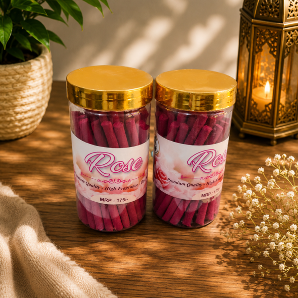 file_00000000af1c72078b542f022b624c0b6498894889565326180 Premium Vrindavan Rose Sugandhit Dhoop Batti (Natural Fragrance Incense Sticks) Pack Of 2