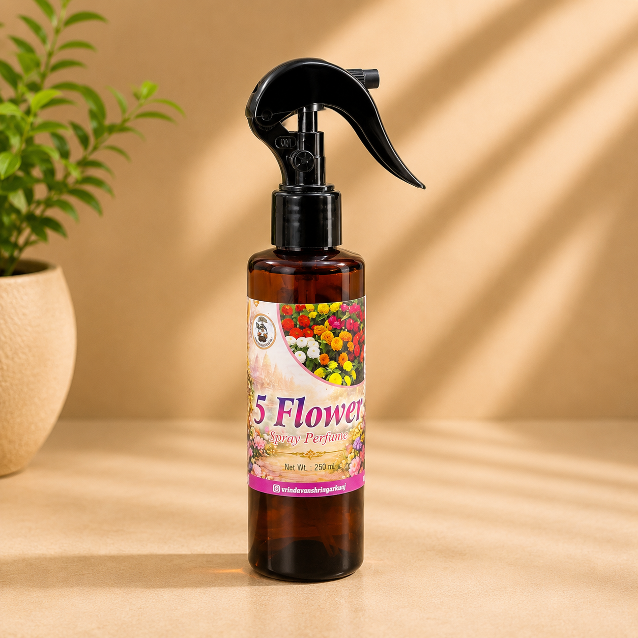 file_00000000f8dc720c80f8c7ae703f1669261371421707758986 Premium 5 Flowers Divine Fragrance Spray Perfume (250 ml) – Long Lasting Spiritual Room & Pooja Spray