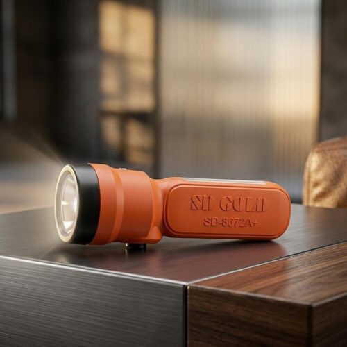 SD Gold LED Flashlight | High Brightness Rechargeable Torch | Long Backup | Portable Emergency Light