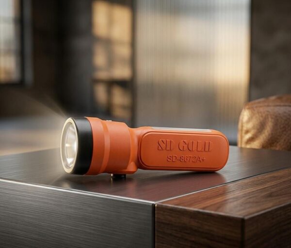 SD Gold LED Flashlight | High Brightness Rechargeable Torch | Long Backup | Portable Emergency Light